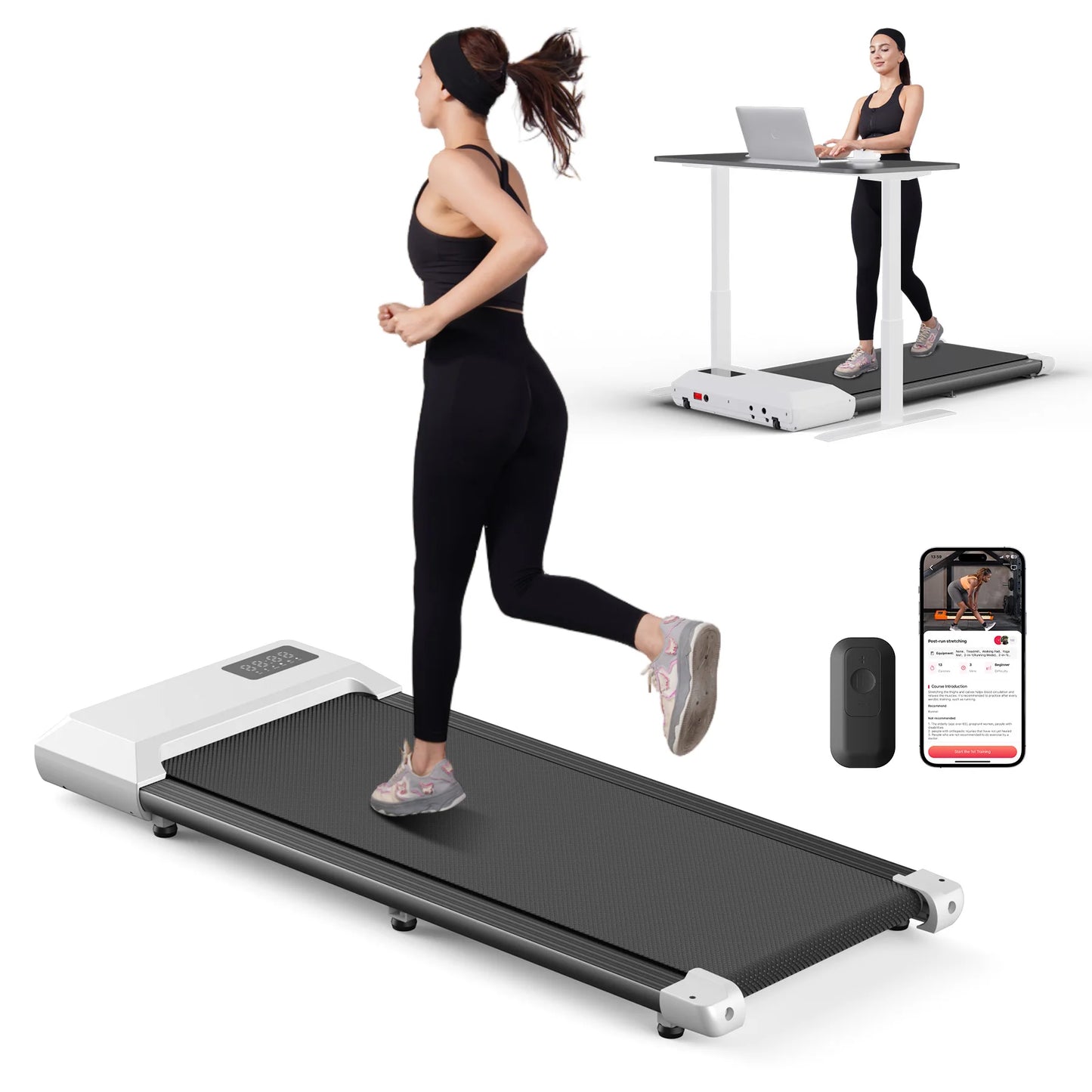Superun 2.5HP Home Treadmill 2in1 Walking Running Fitness