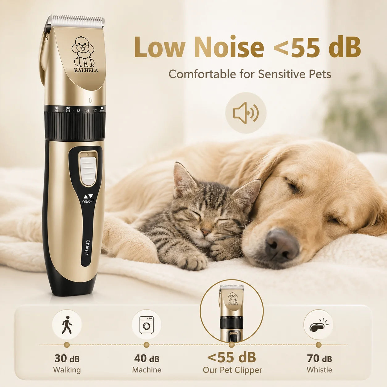 Rechargeable Professional Pet Grooming Clipper Kit With Ceramic Blade