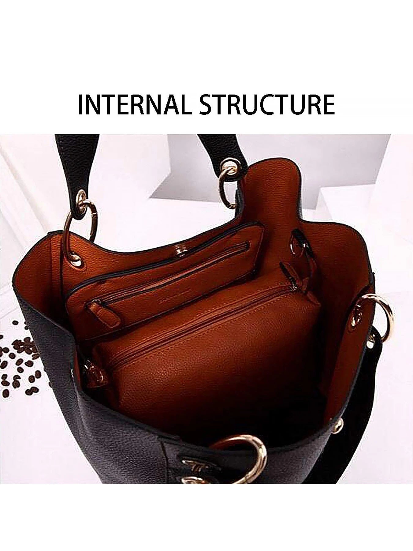 PU Leather Tote Bag For Women Waterproof Shoulder Handbag
