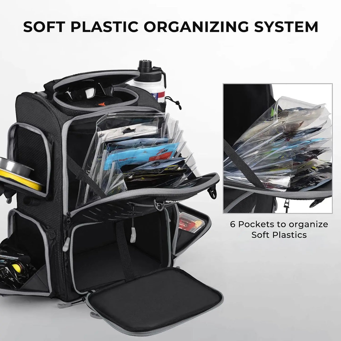 Waterproof Fishing Backpack With Rod Holders And Tackle Boxes