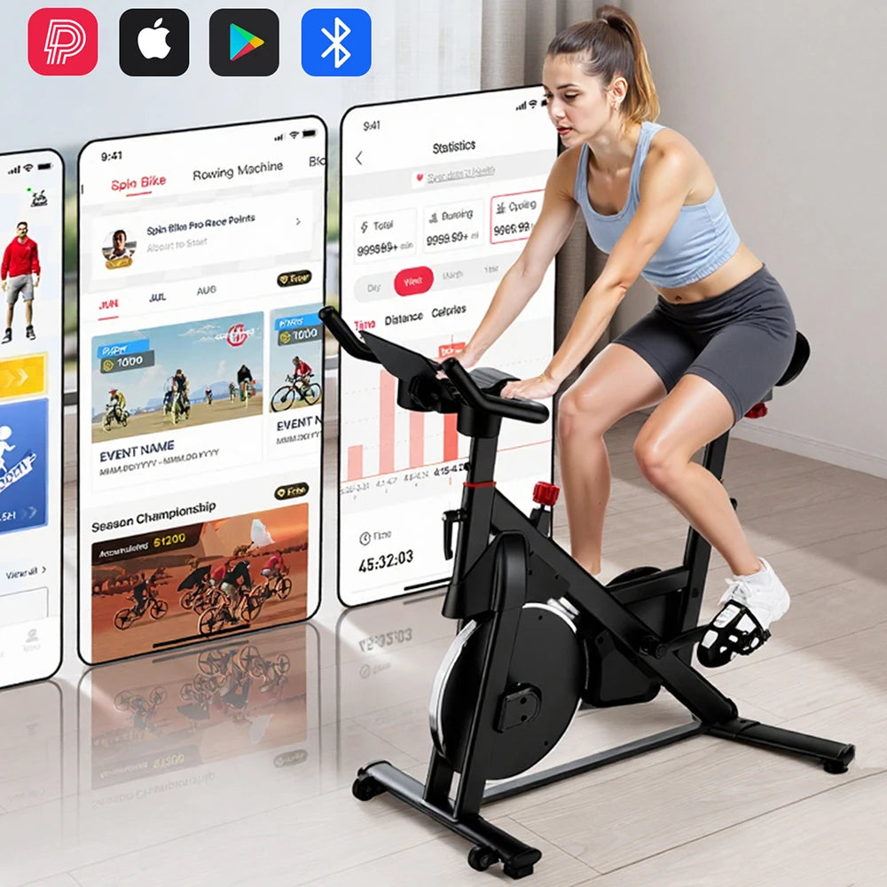 LACUFFY 32 Level Magnetic Resistance Exercise Bike for Home Workouts