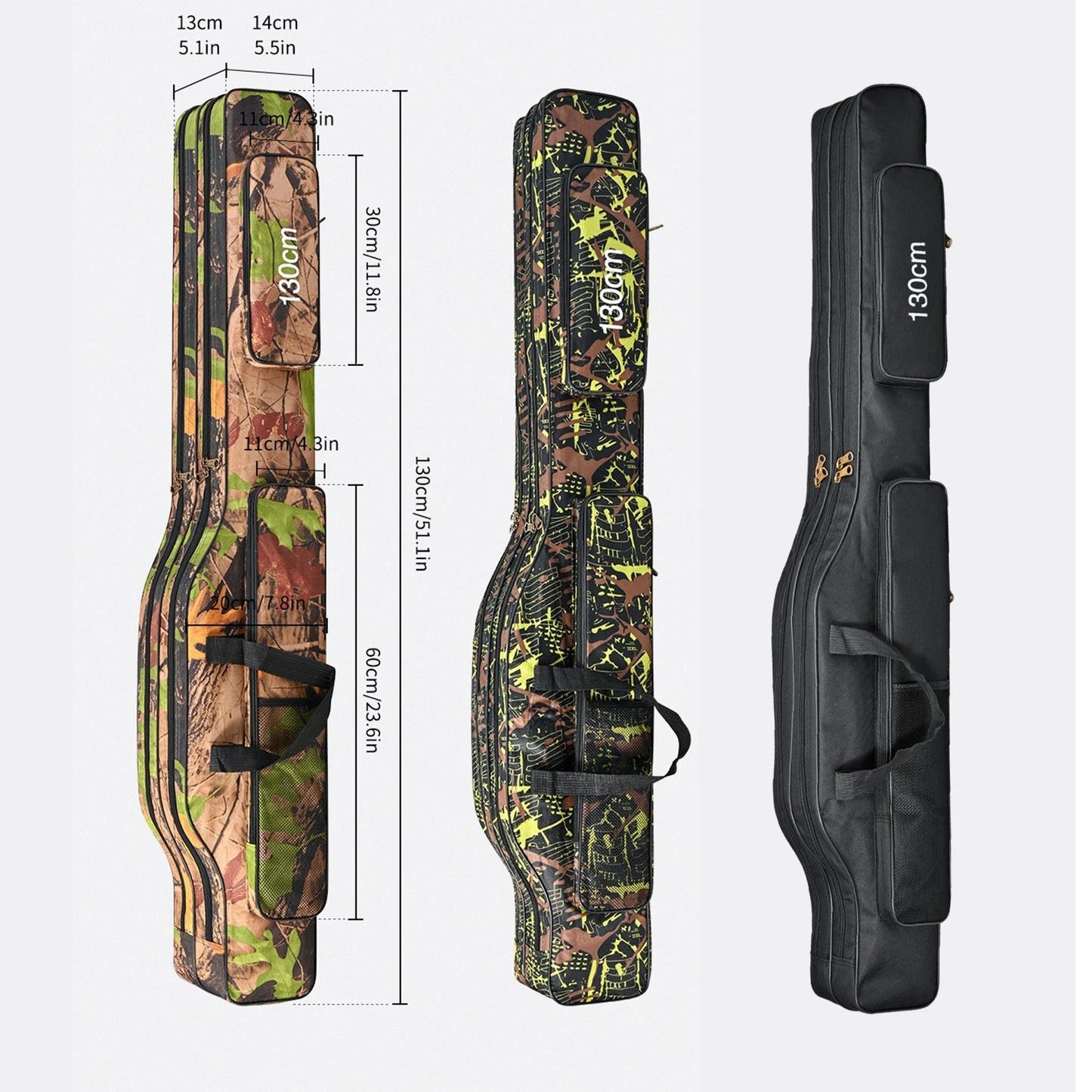 Fishing Pole Storage Bag Waterproof Oxford Case For Travel Use