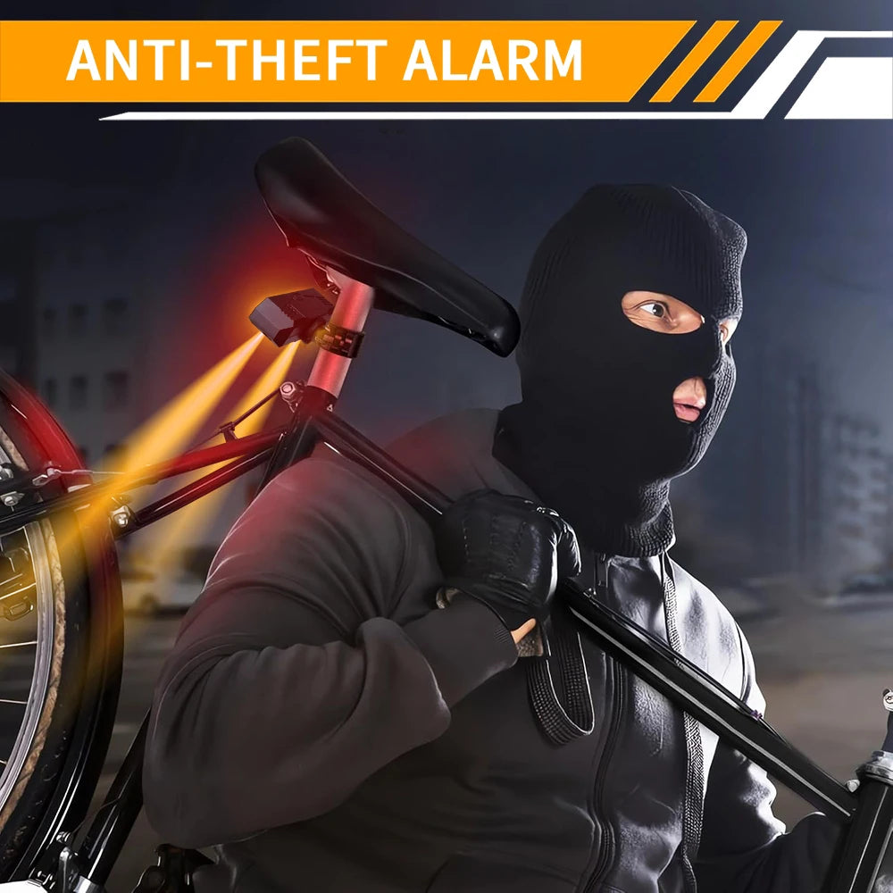 Bike Turn Signal Rear Light Waterproof Wireless Anti Theft Alarm