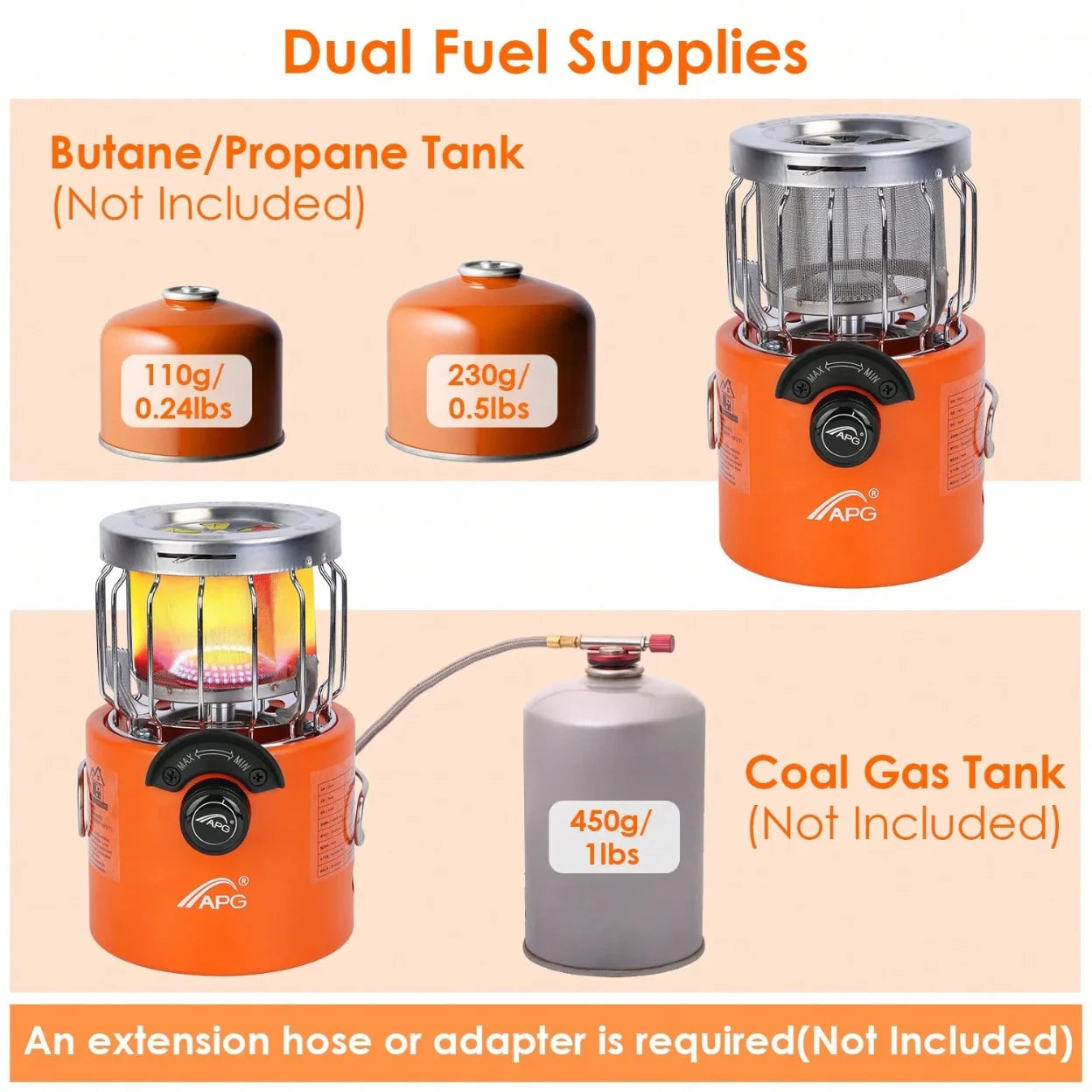 Two In One Portable Propane Heater And Stove For Camping