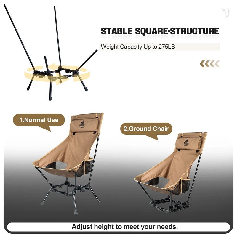 OneTigris Portable High Back Folding Camping Chair