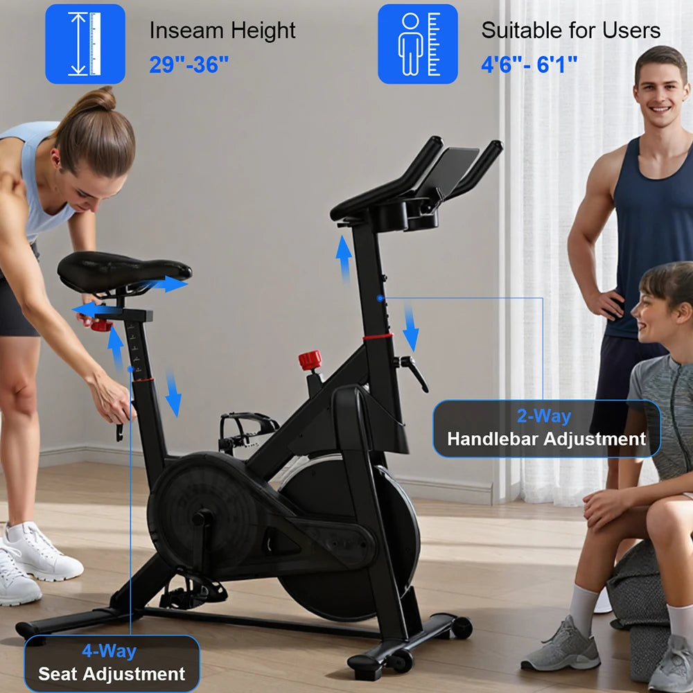 LACUFFY 32 Level Magnetic Resistance Exercise Bike for Home Workouts