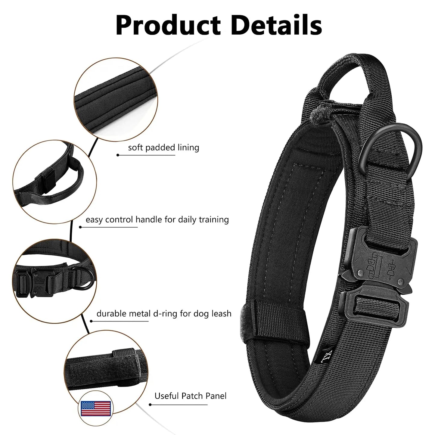 PETRAVEL Tactical Dog Harness Leash Molle Pouches