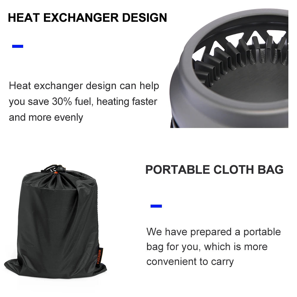 Widesea Camping Cooking System With Heat Exchanger Outdoor Gas Burner Stove