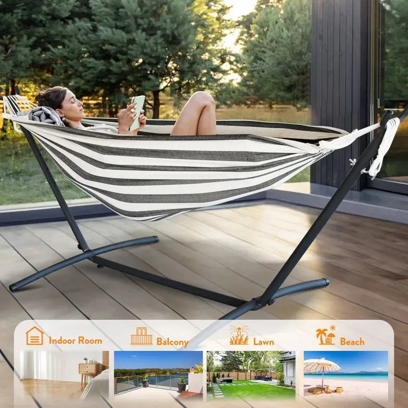 Gyroor Adjustable Stand Hammock 600 Lb Capacity Outdoor Folding Frame