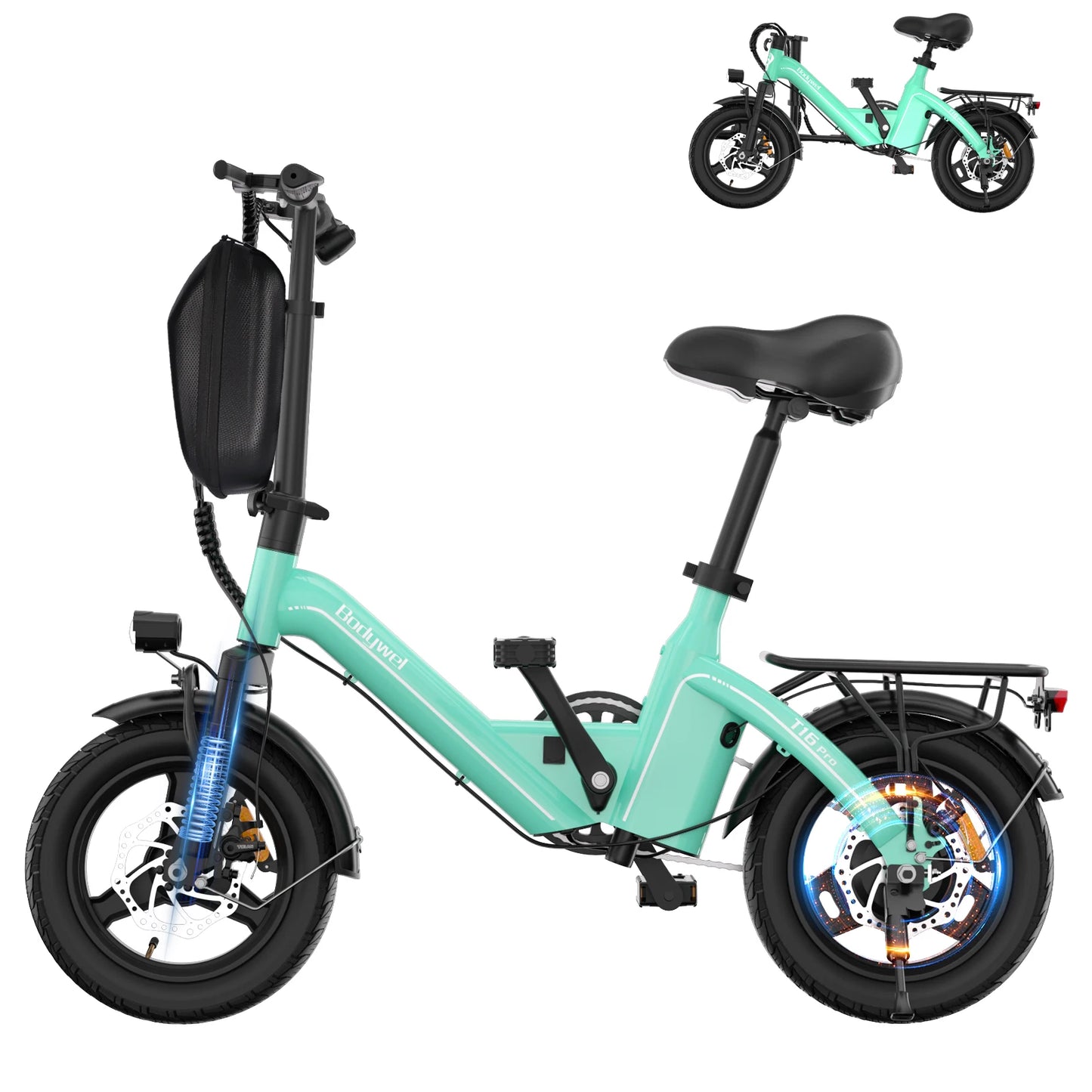 T16Pro Foldable 750W Electric Bike