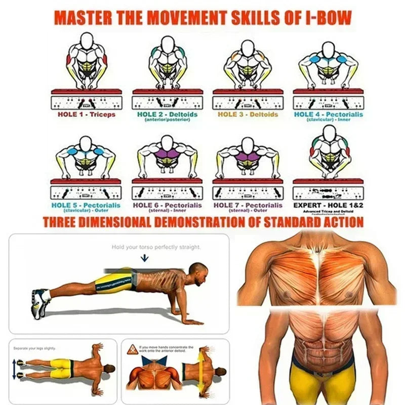 Portable Multifunction Push Up Board Set For Chest And Back