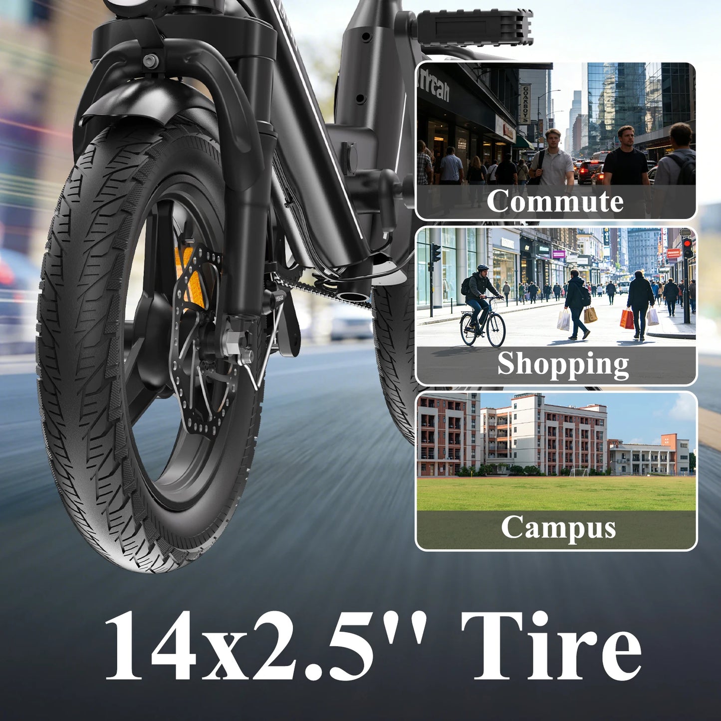 T16Pro Foldable 750W Electric Bike