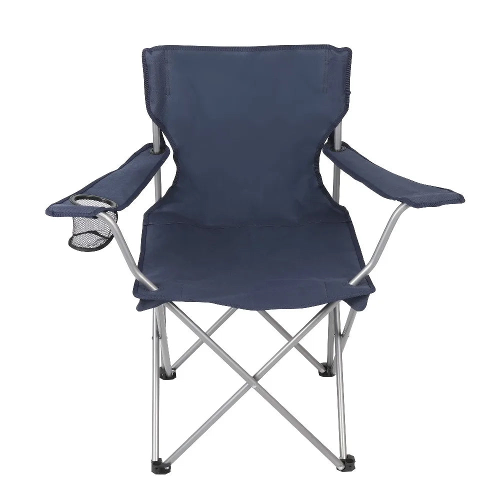 Quad Folding Outdoor Camp Chair Adjustable Backrest With Cup Holder