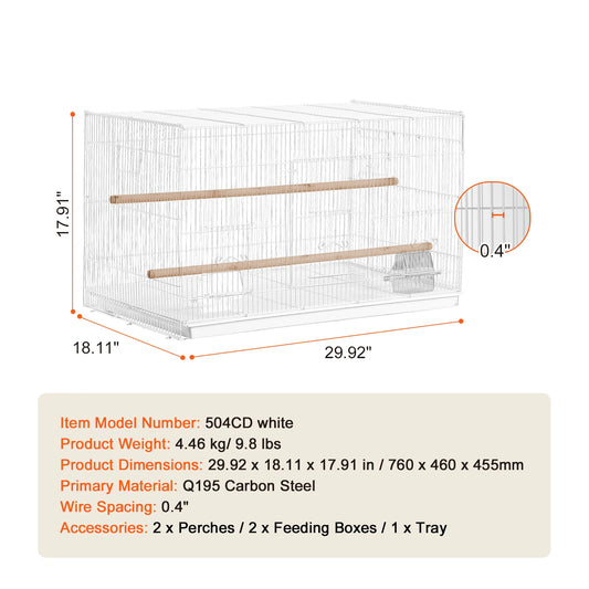 SucceBuy Travel Stackable Divided Bird Cage For Small Birds