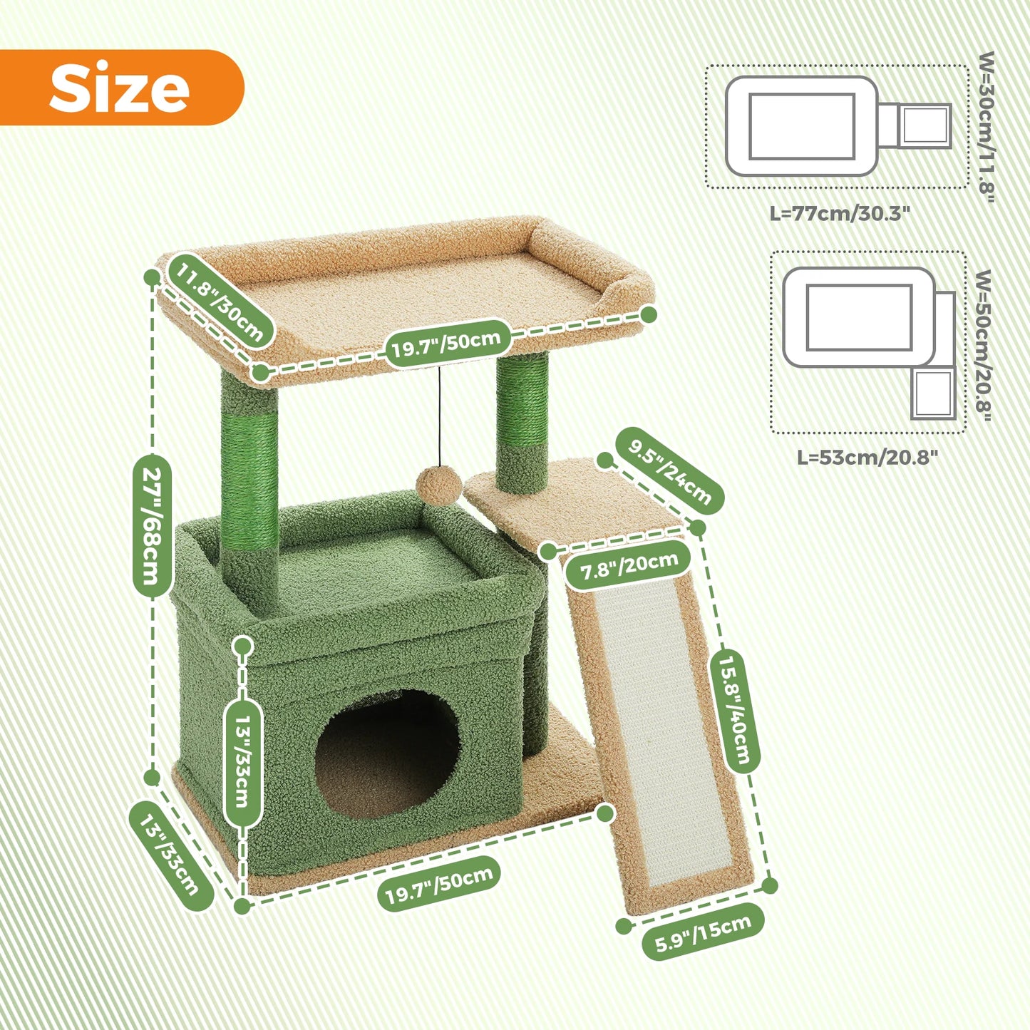 PAWZ Road Cat Tree Indoor Tower With Sisal Scratching Post And Perch