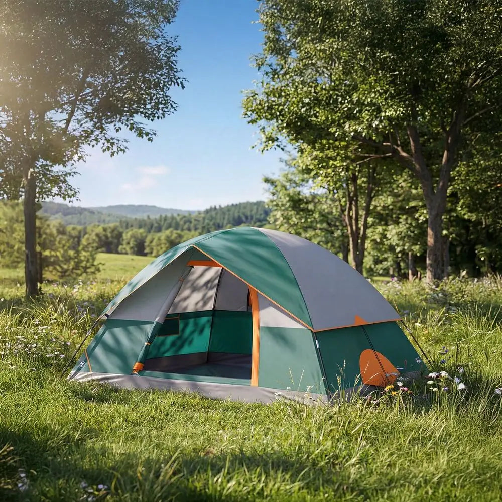 Sweetcrispy Waterproof Windproof Dome Tent For Camping With Rainfly