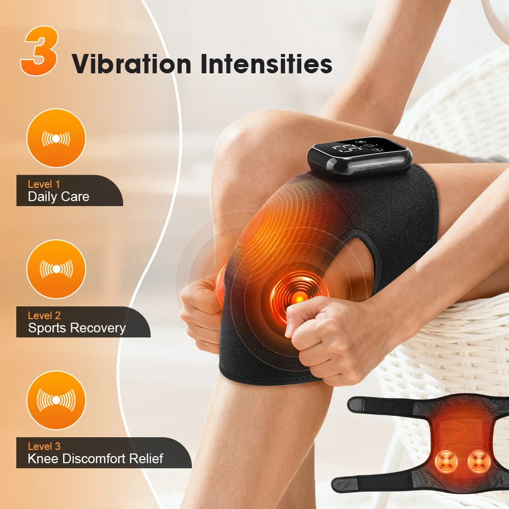 Hailicare Electric Heated Knee Massager With Vibration And Timer