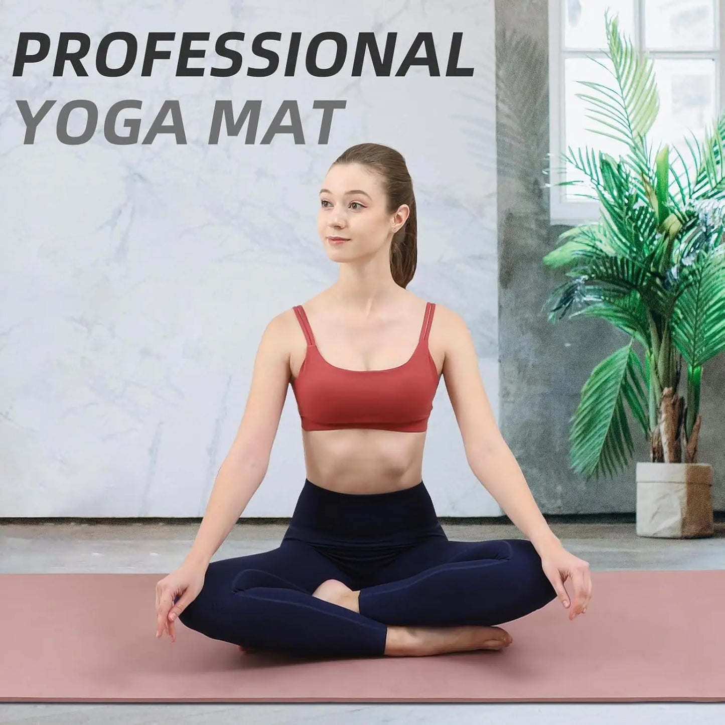 Extra Thick 8-Millimeter Yoga Mat TPE Anti Slip For Travel
