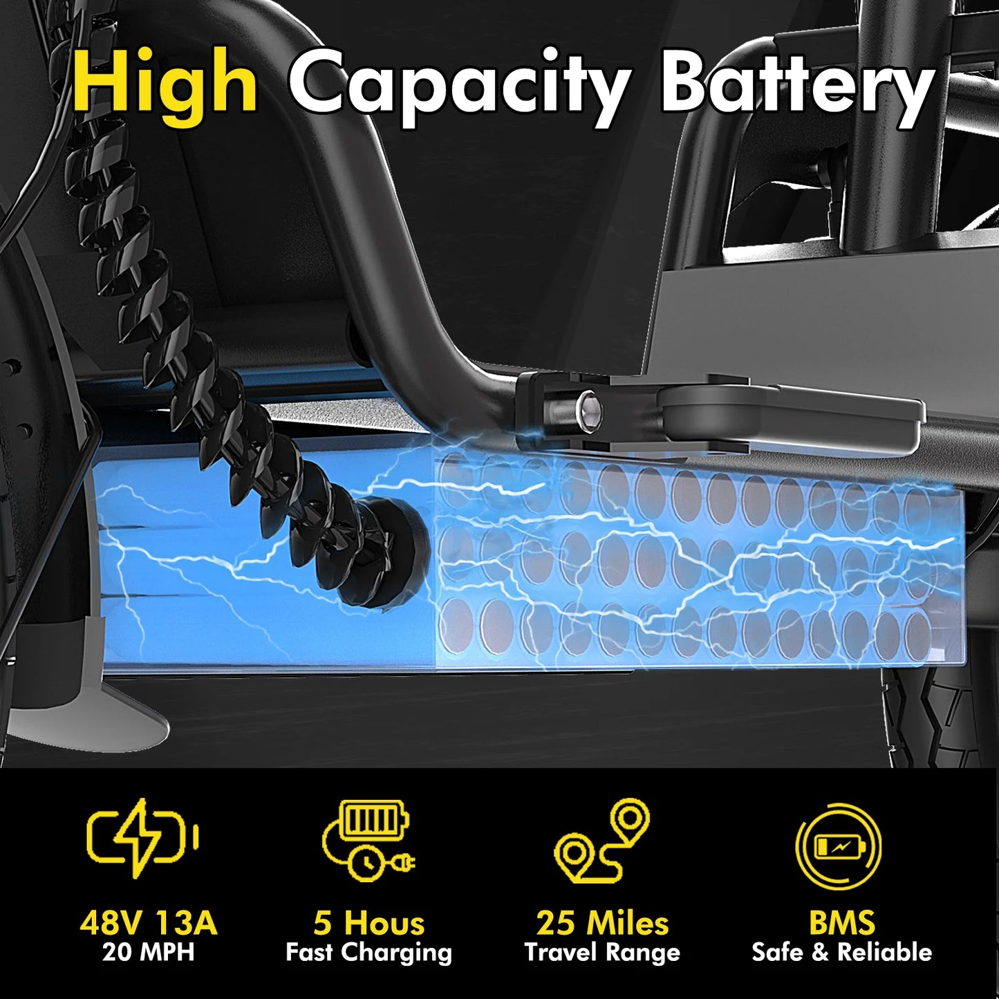 Folding Ebike T3 48V 10Ah Electric Bike Seat for Adults