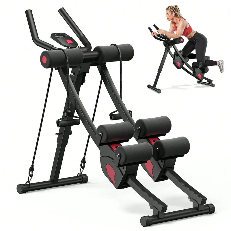 Ab Machine Adjustable Trainer Dual Tracks Foldable Gym 440 Lbs