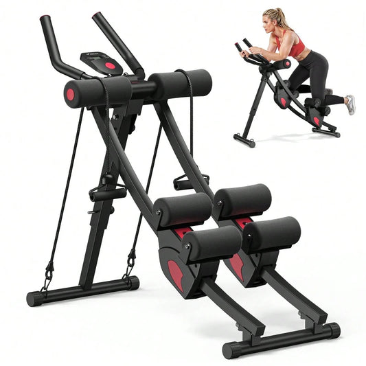 Ab Machine Adjustable Trainer Dual Tracks Foldable Gym 440 Lbs