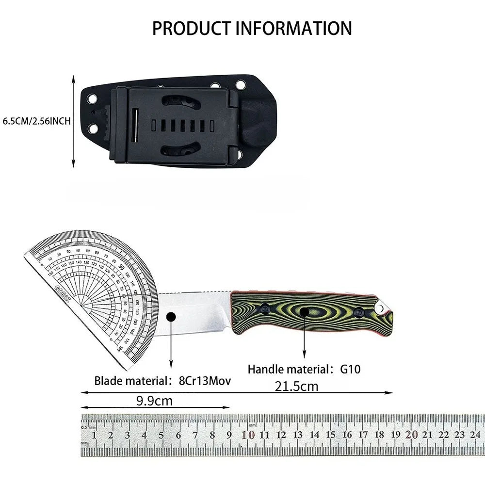 Edieu DIY Supplies Outdoor Pocket Knife Fixed Blade Stainless Steel