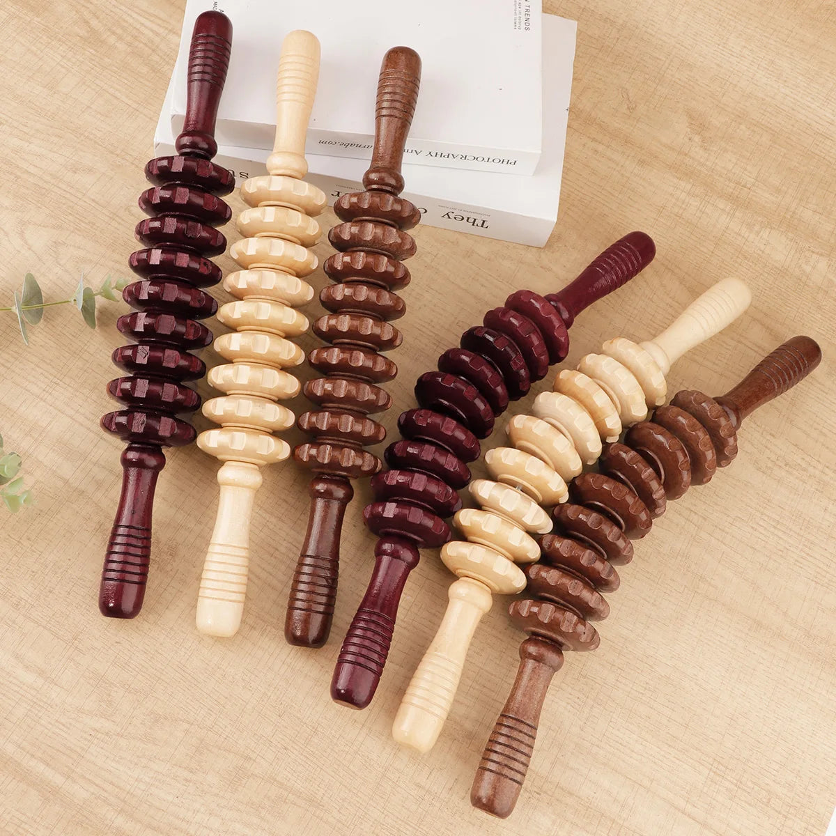 Wooden Therapy Massager Roller Trigger Point Stick For Muscle Relief