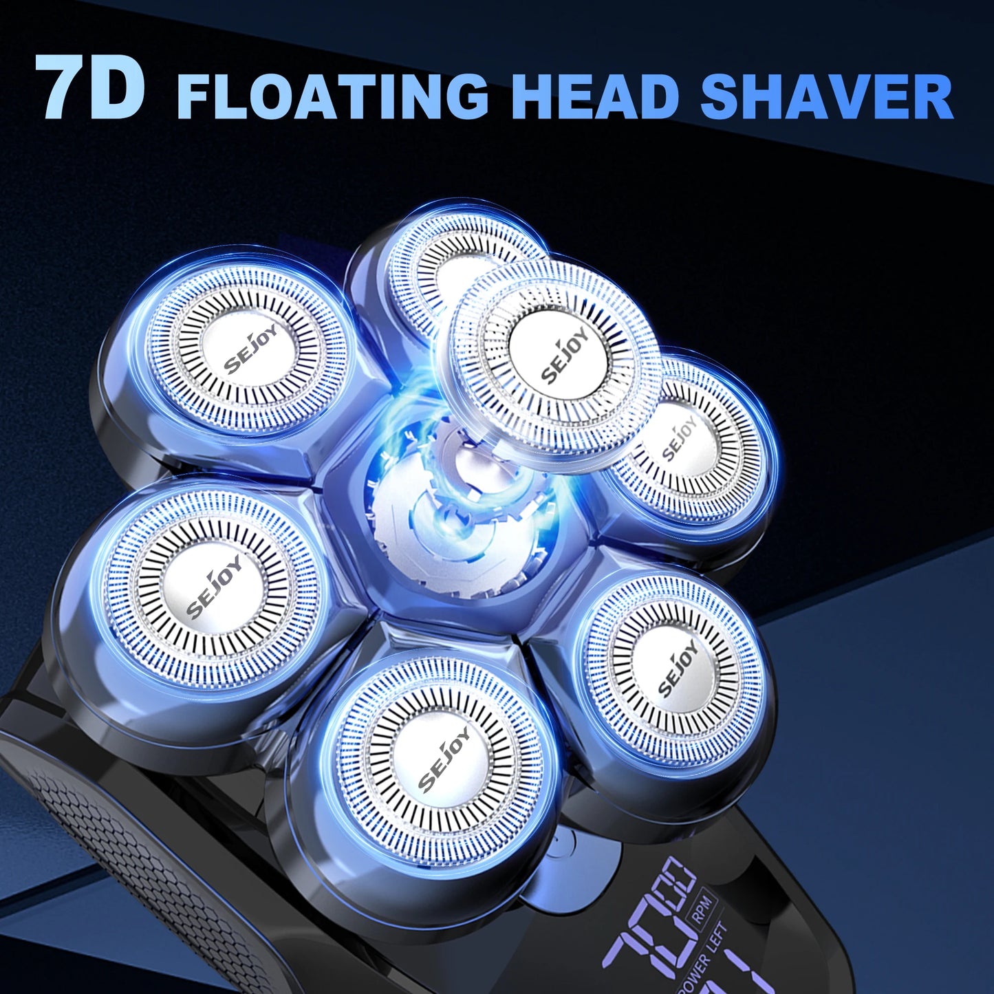 Sejoy 6 In 1 7D Head Shaver For Bald Men With Nose Hair Trimmer