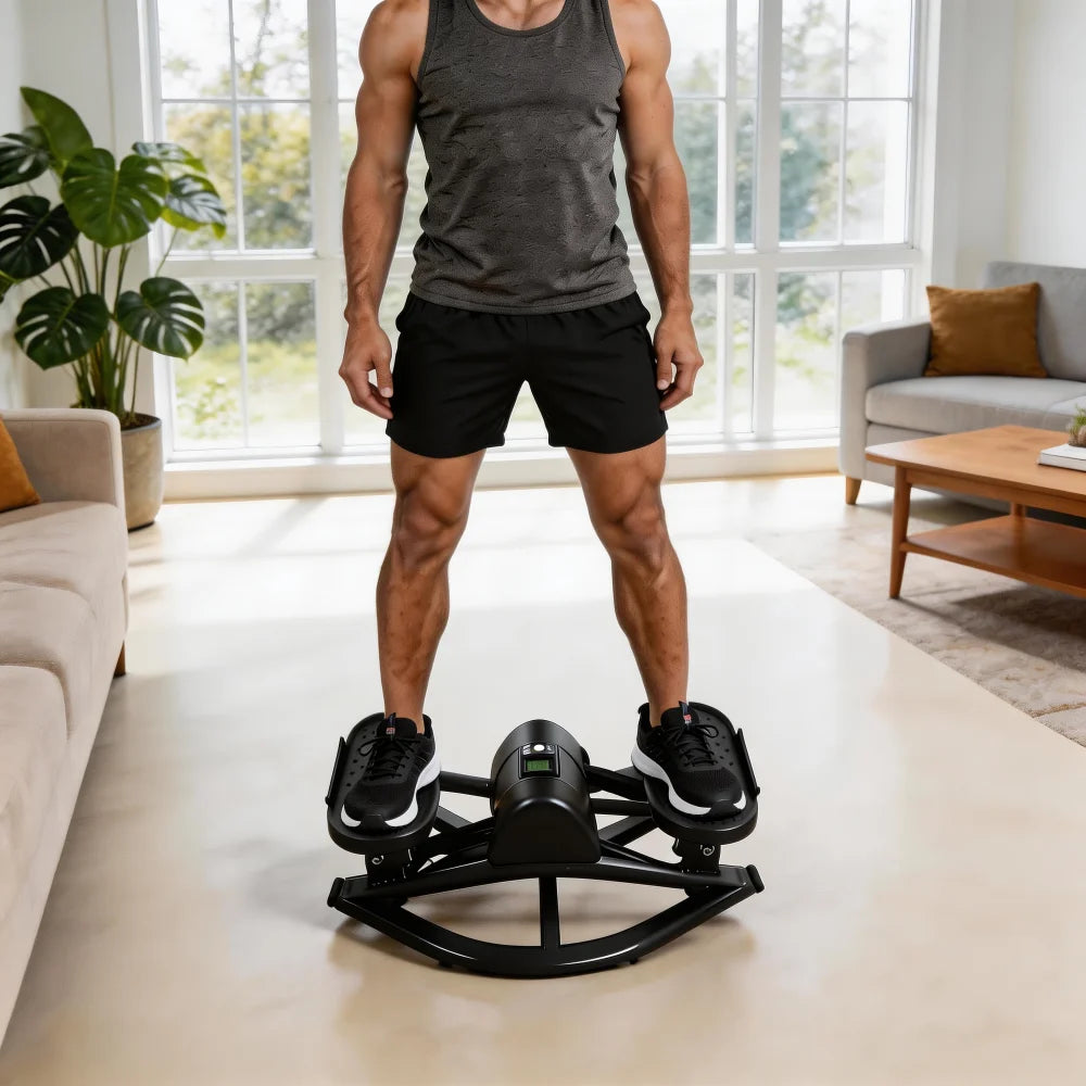 Portable Mini Stepper With Resistance Bands And Lcd Monitor