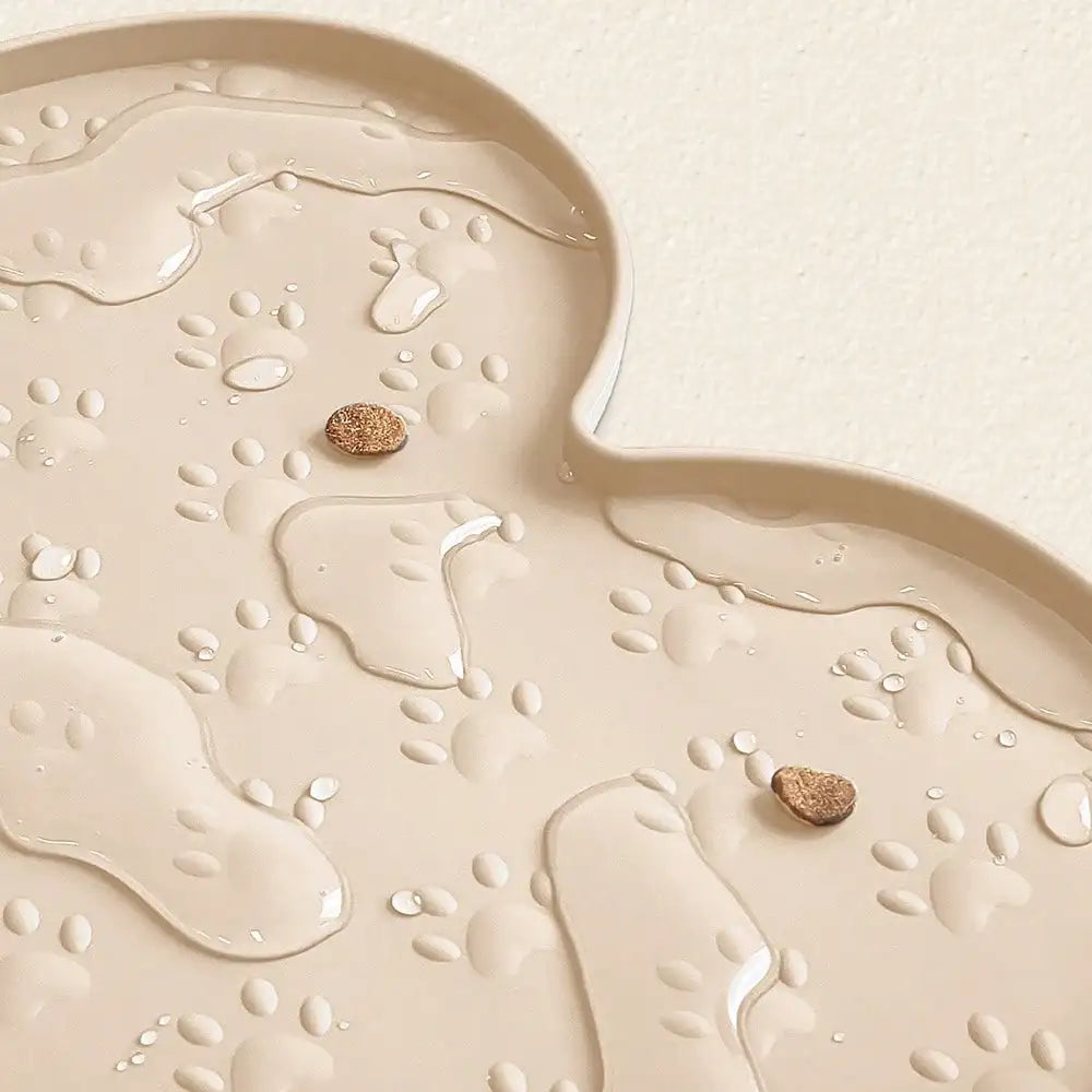 Bone Shape Non-Slip Silicone Pet Placemat With Raised Edge