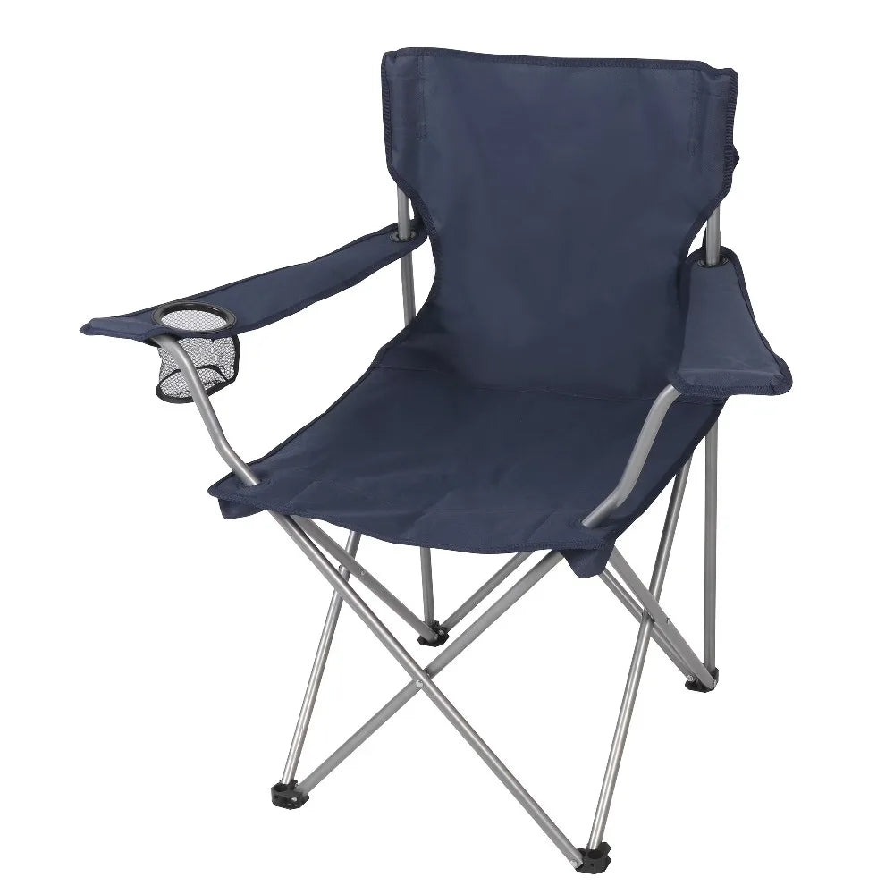 Quad Folding Outdoor Camp Chair Adjustable Backrest With Cup Holder