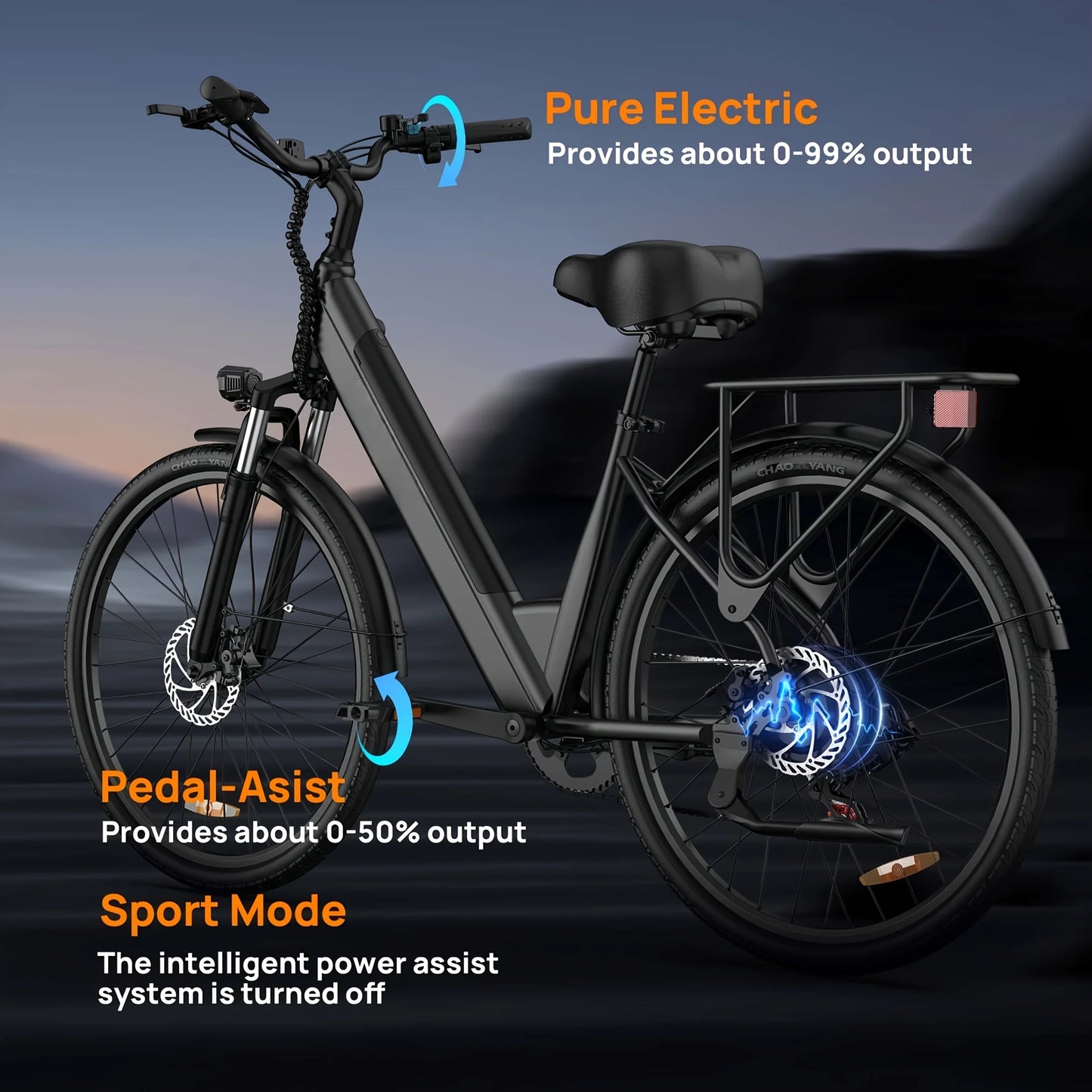 URLIFE Peak 750W Electric Bike With Removable Battery
