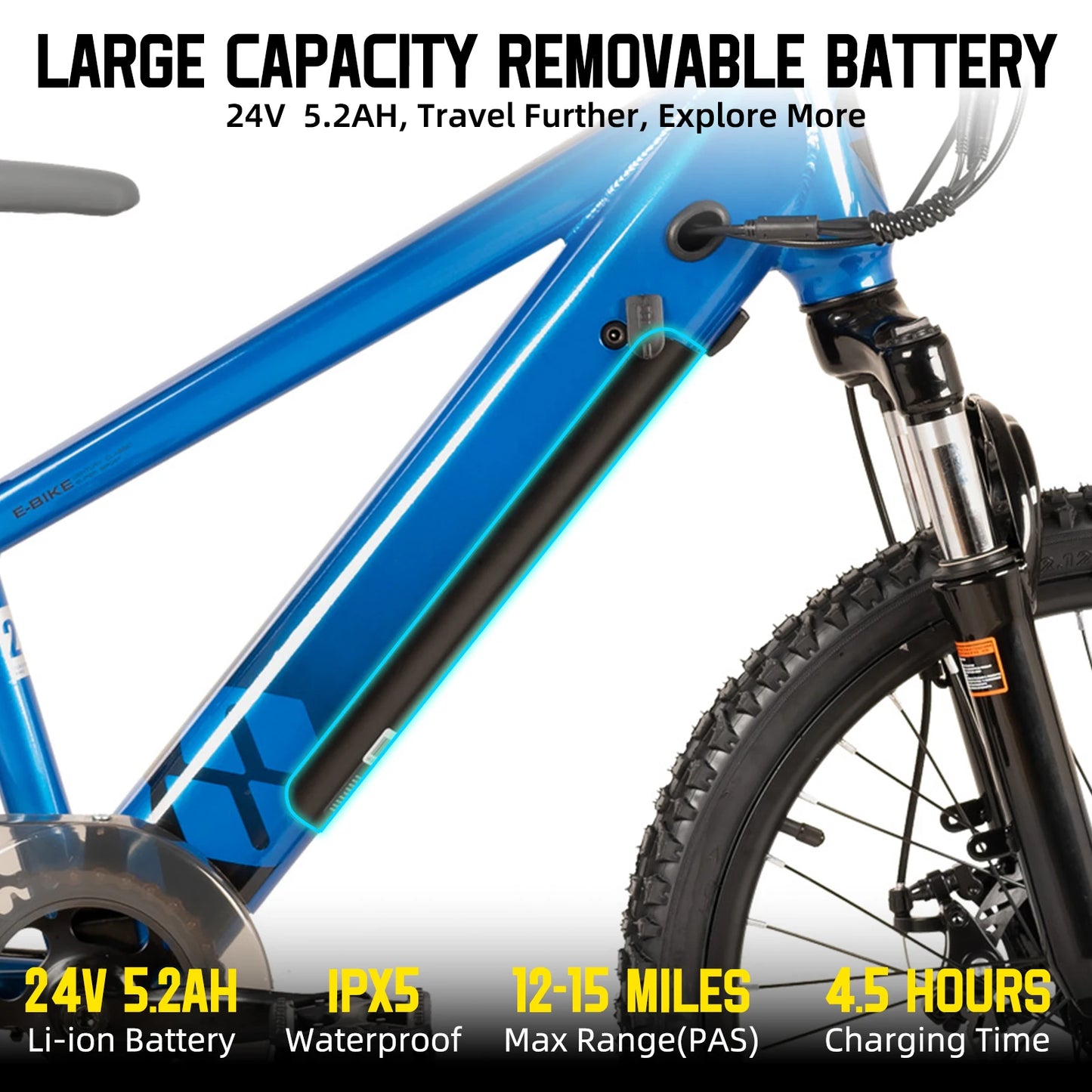 Joystar Electric Kids Bike 250W Motor Safe Mini Mountain Bicycle