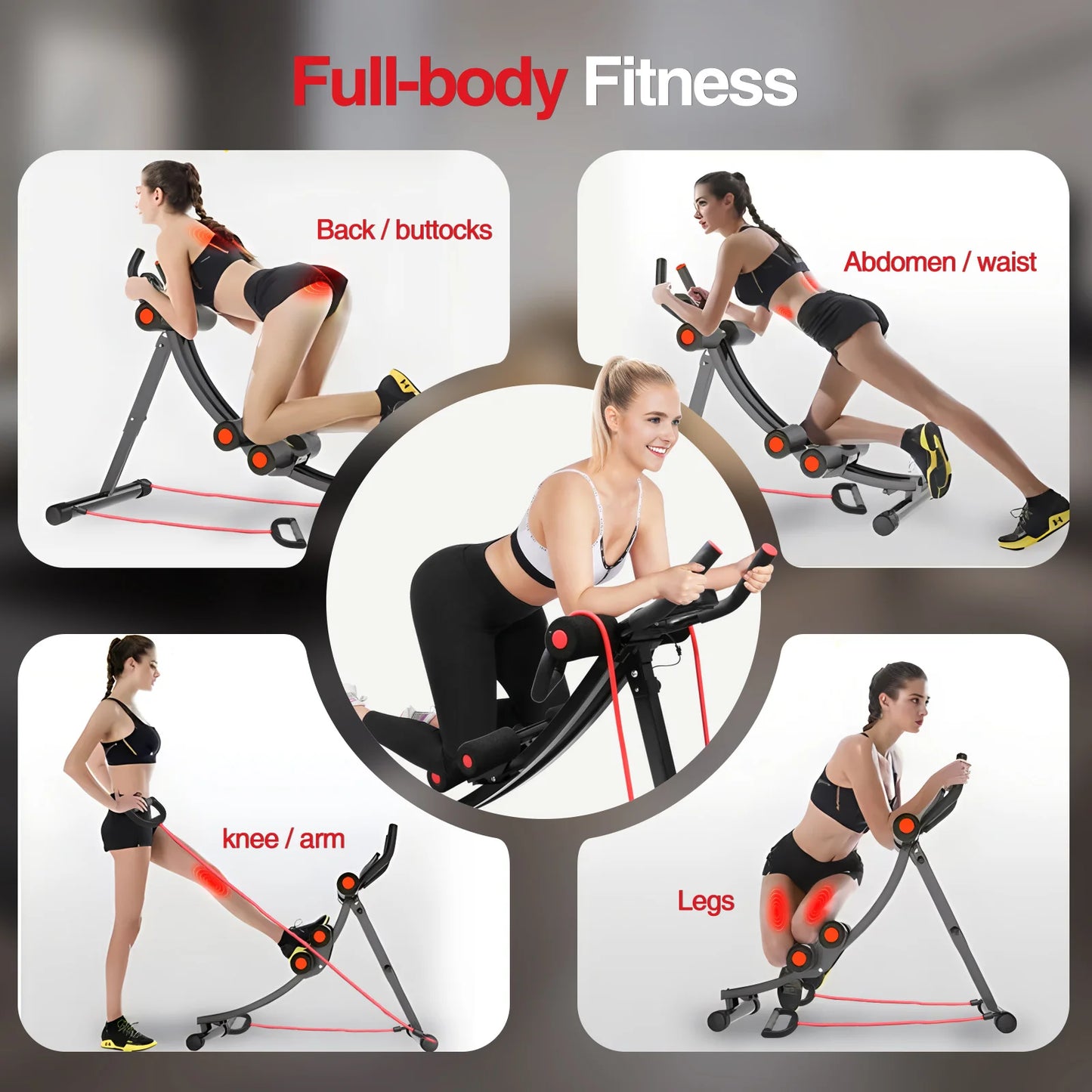 Foldable Ab Machine for Home Gym With LCD Display 440lbs