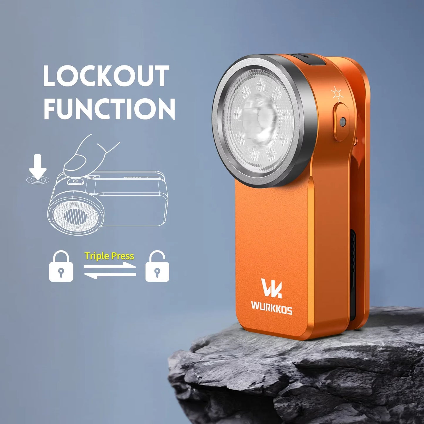 Wurkkos HD03 USB Rechargeable Clip Light, RGB Spotlight Torch