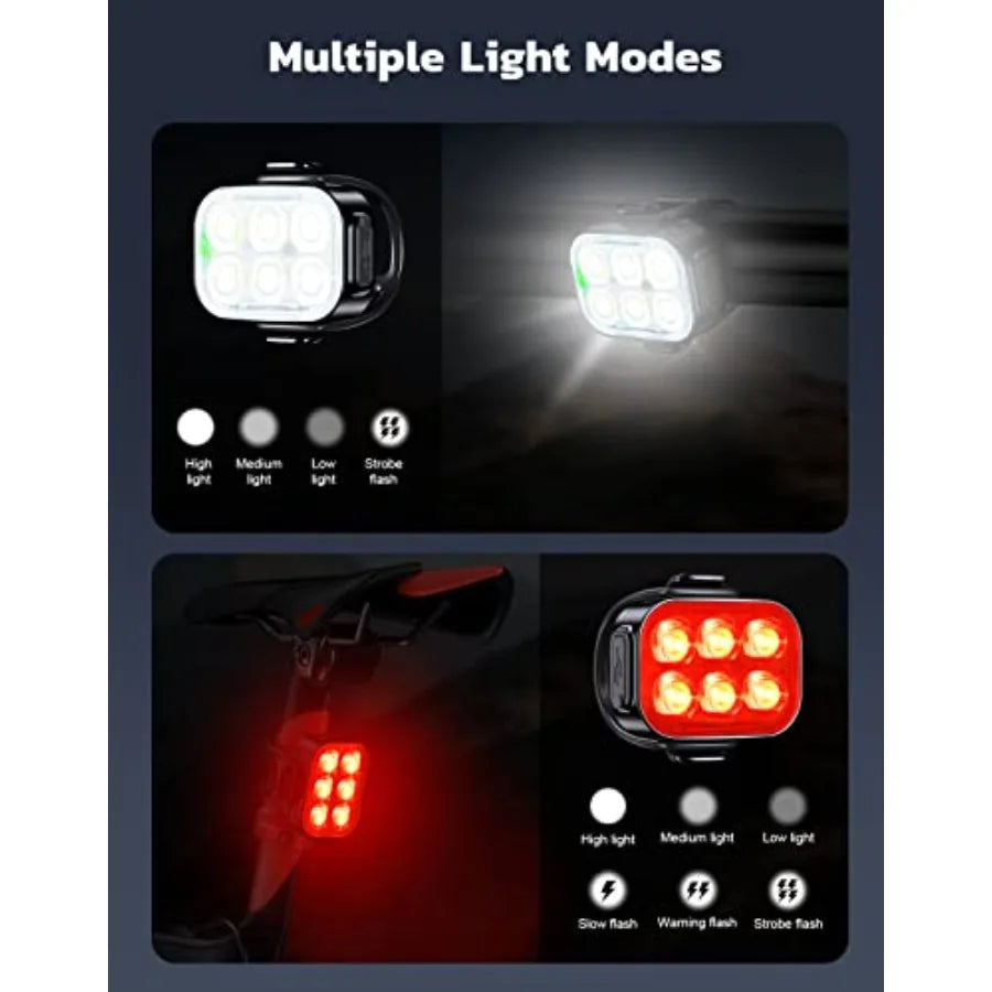 USB Rechargeable Bike Lights Front And Back For Night Riding