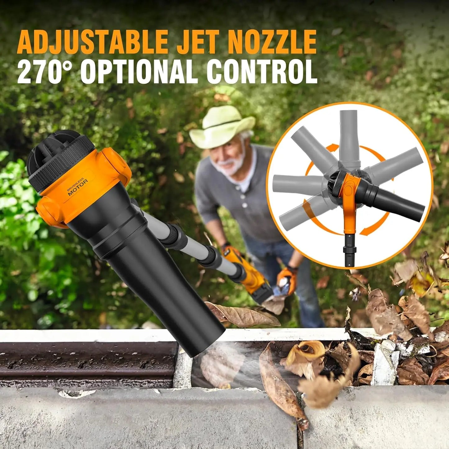 40V Cordless Leaf Blower With Brushless Motor And Two Batteries