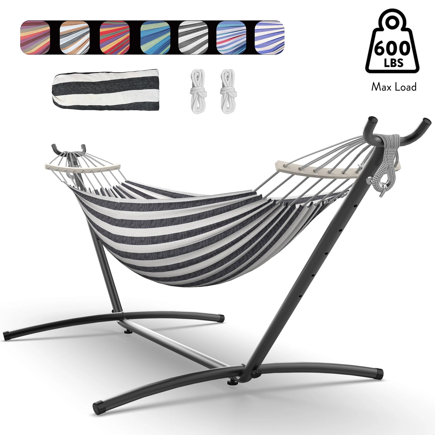 Gyroor Adjustable Stand Hammock 600 Lb Capacity Outdoor Folding Frame