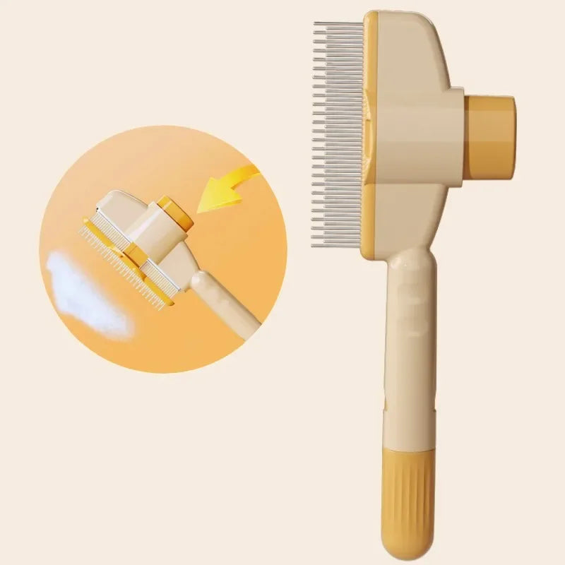 Self Cleaning Dog Comb Pet Hair Remover Button Grooming Brush