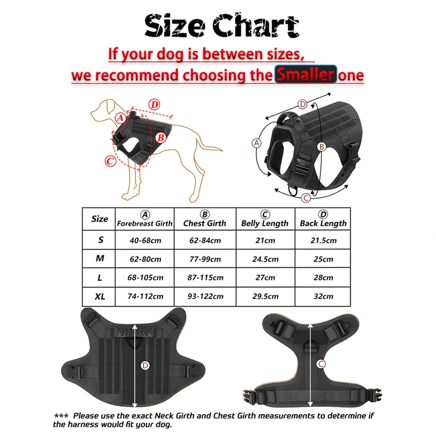 PETRAVEL Tactical Dog Harness Leash Molle Pouches