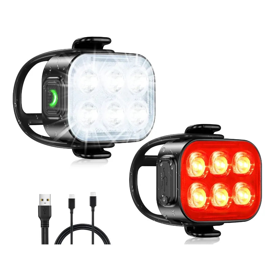 USB Rechargeable Bike Lights Front And Back For Night Riding