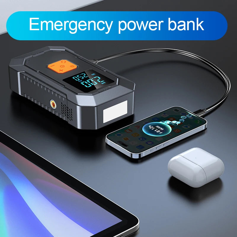 HelloLeiboo Car Jump Starter Air Pump Power Bank 4In1