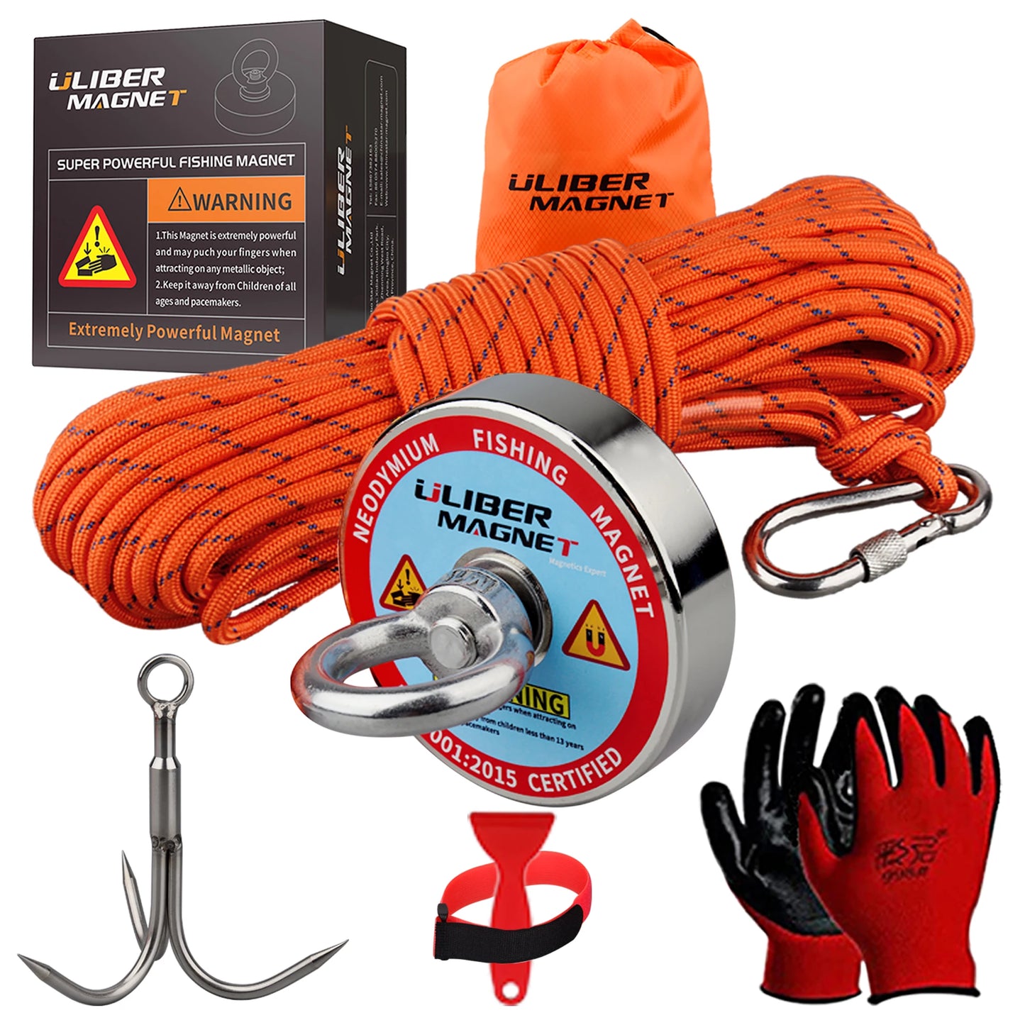 Amazing-Mag 400lb N52 Neodymium Fishing Magnet Kit With Rope