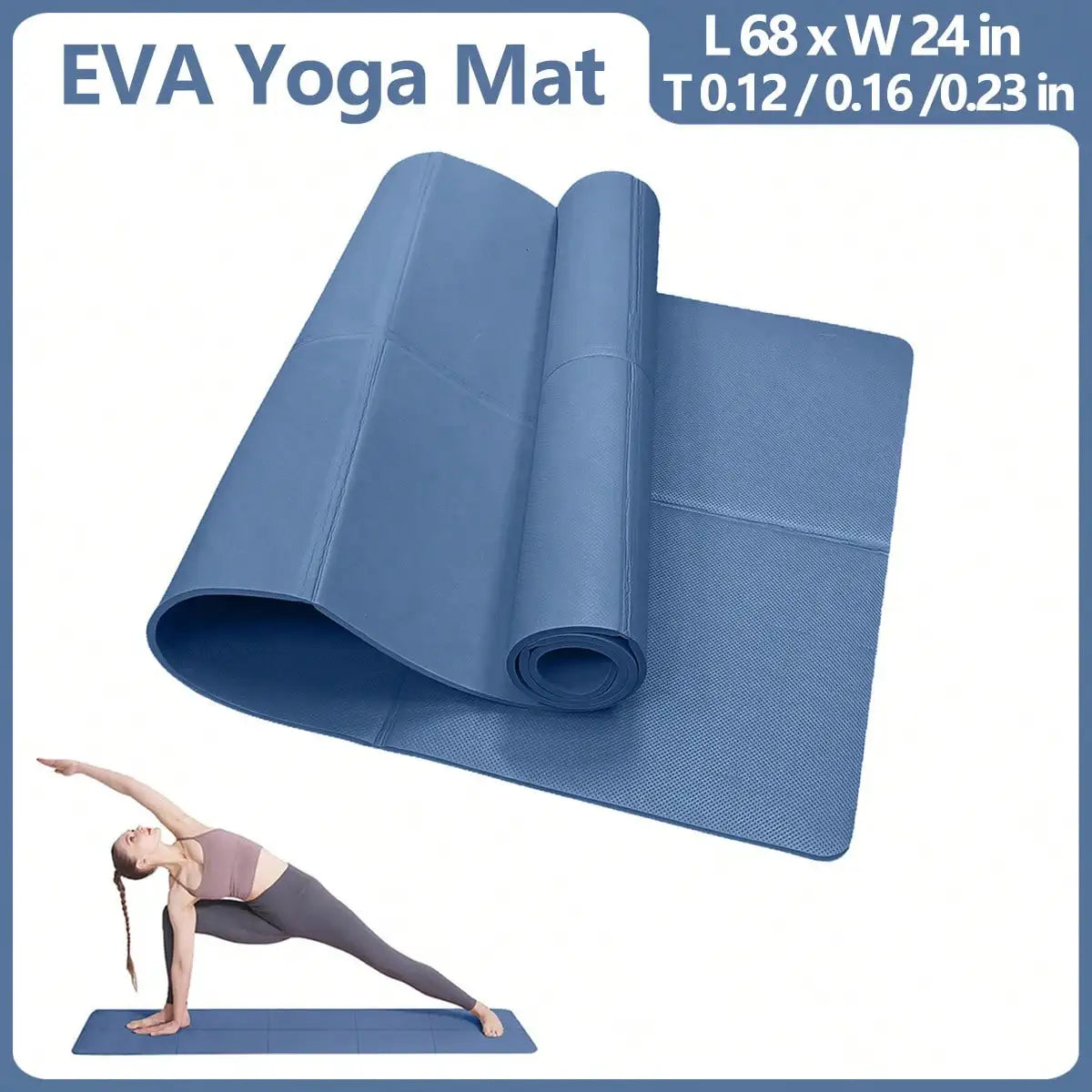 Yoga Mat Non Slip Fitness Pad for Home Gym Travel