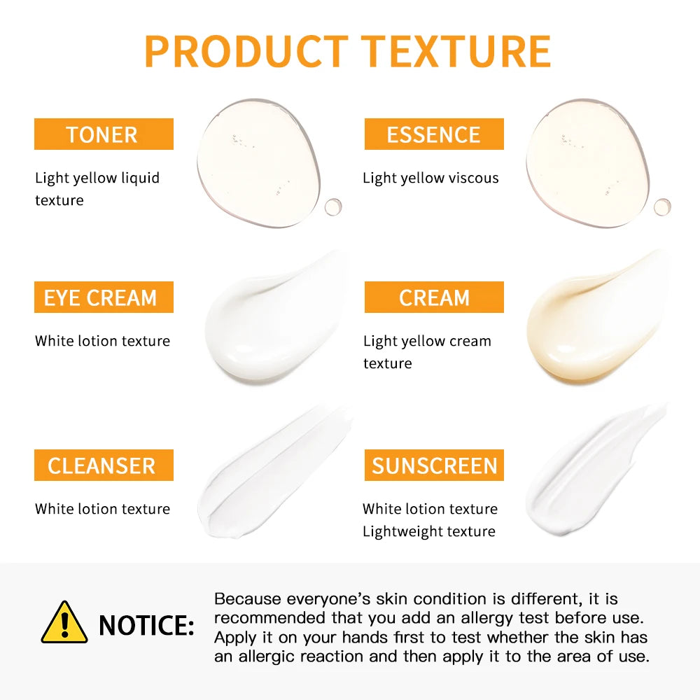 Lakerain Vitamin C Skin Care Set 6 Piece Kit