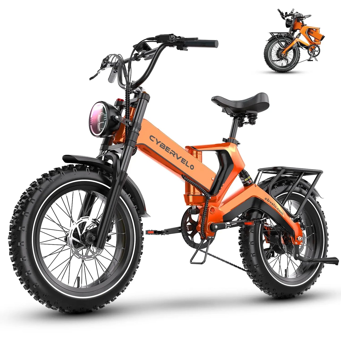 CYBERVELO Fat Tire Foldable Ebike 2000W Peak Motor 48V