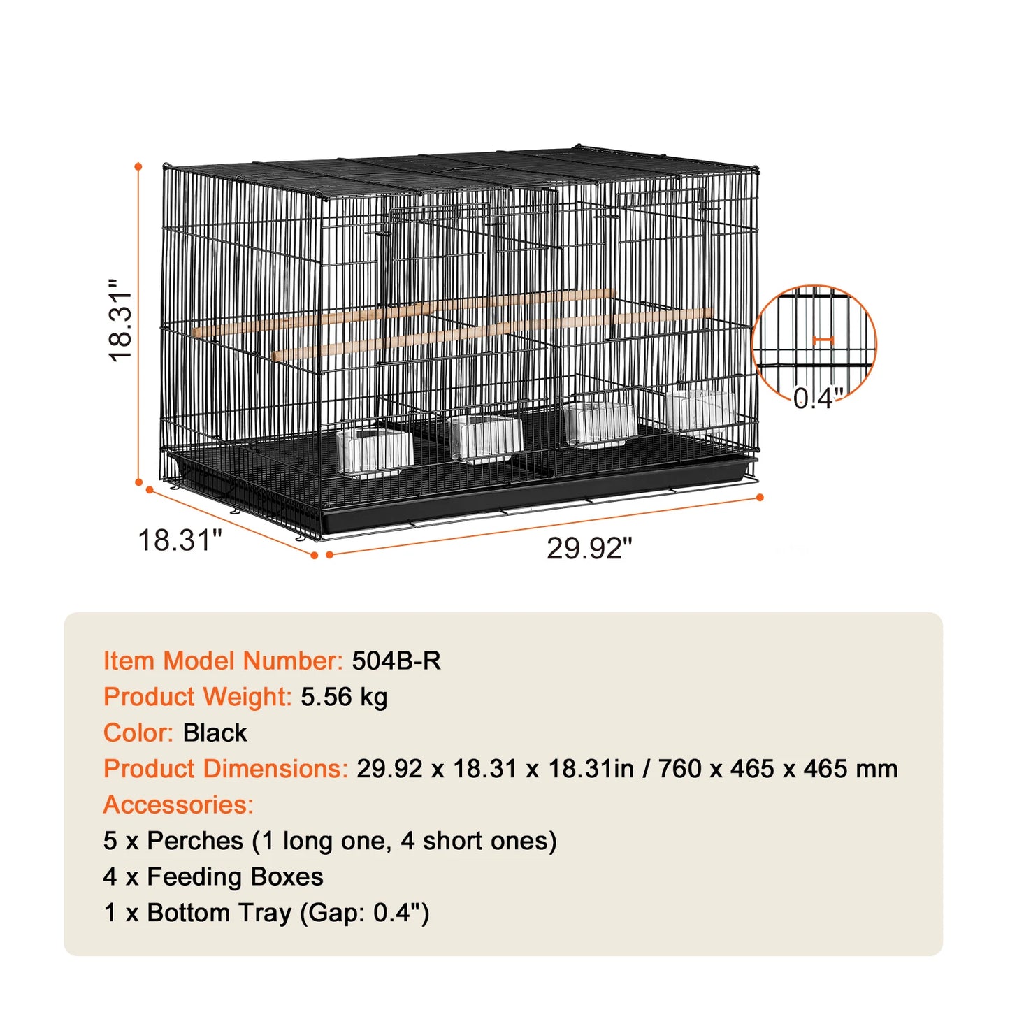 SucceBuy Travel Stackable Divided Bird Cage For Small Birds