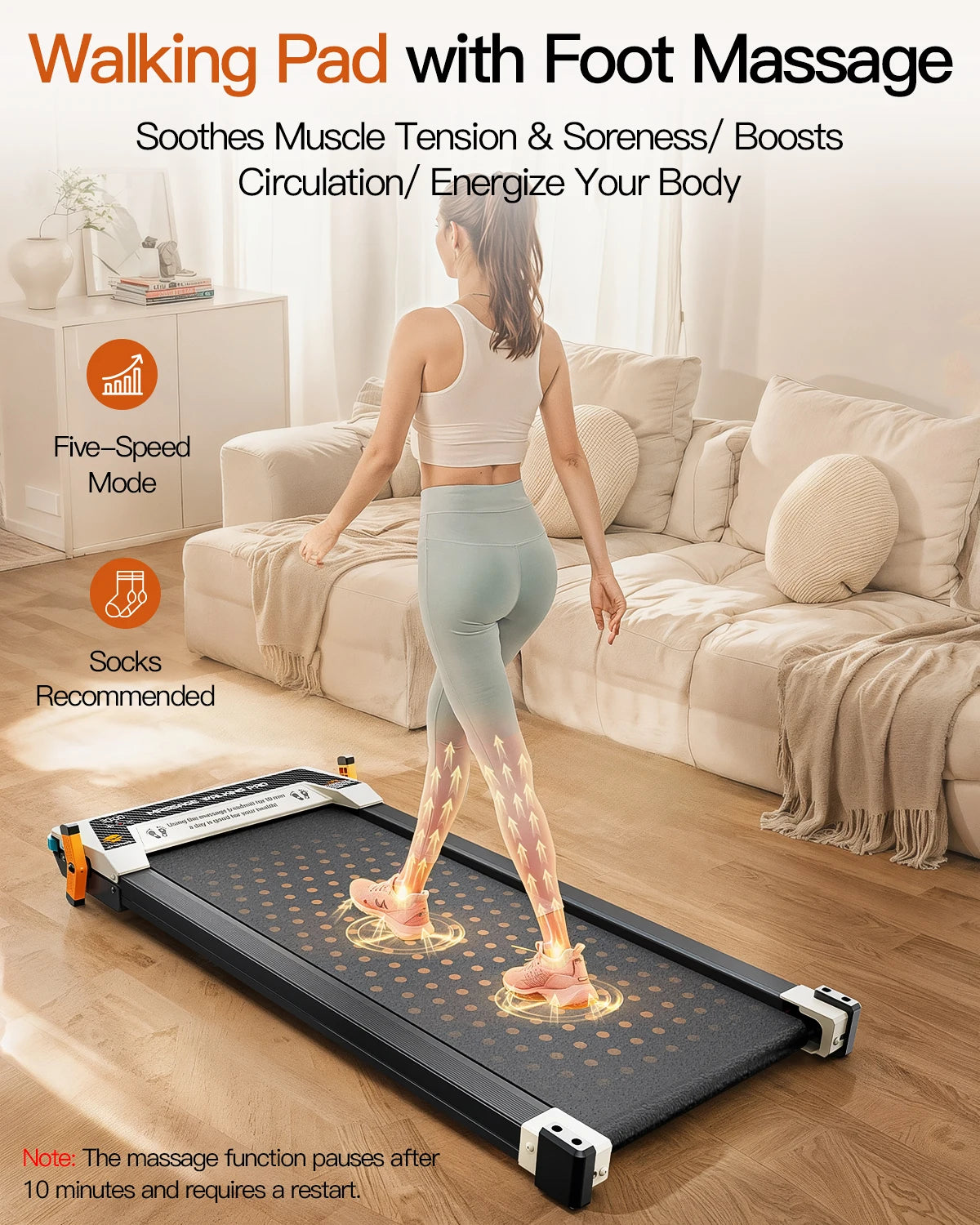 Akluer Walking Pad Incline Treadmill Under Desk Massager