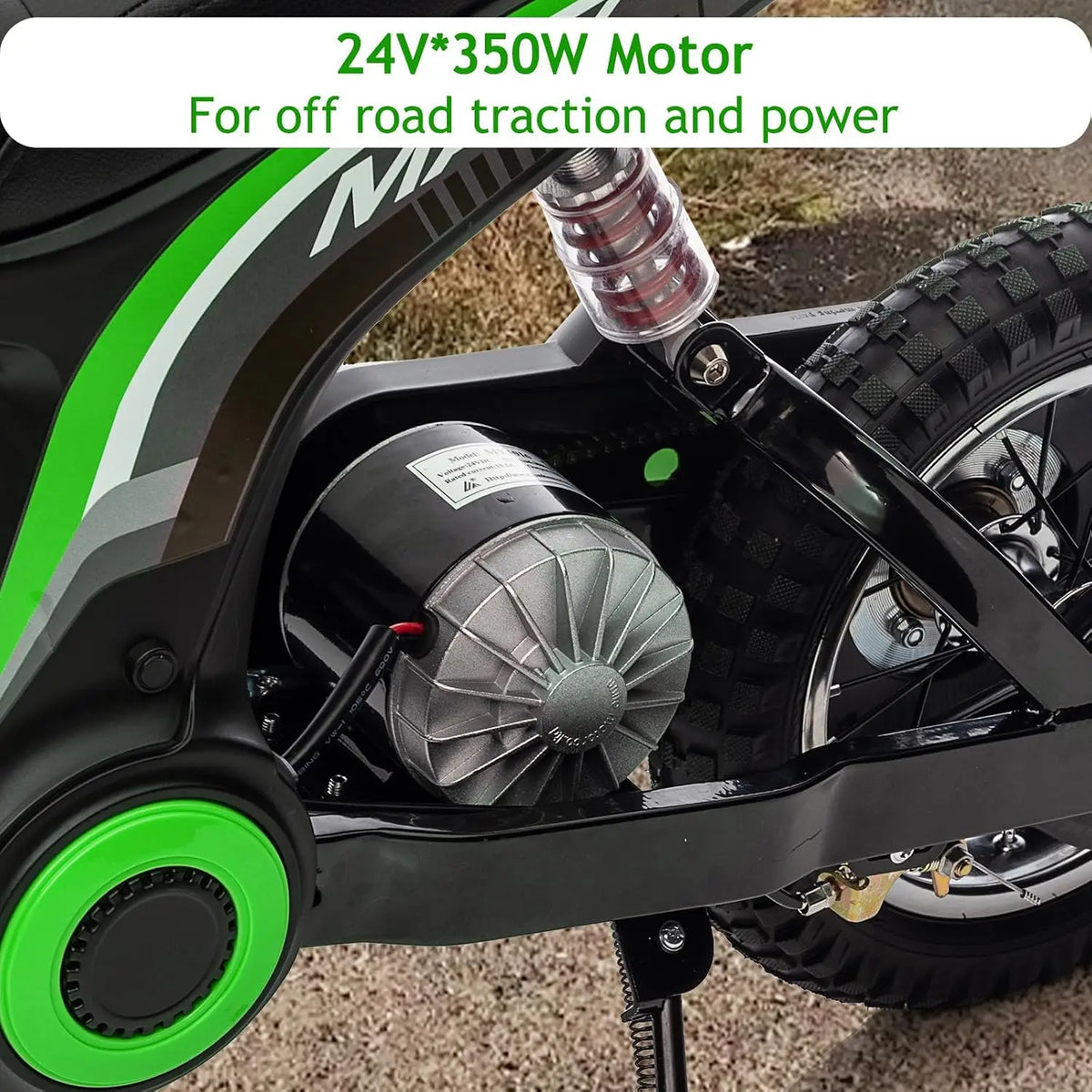 Kids Electric Dirt Bike Ride On Motorcycle With Shock Suspension