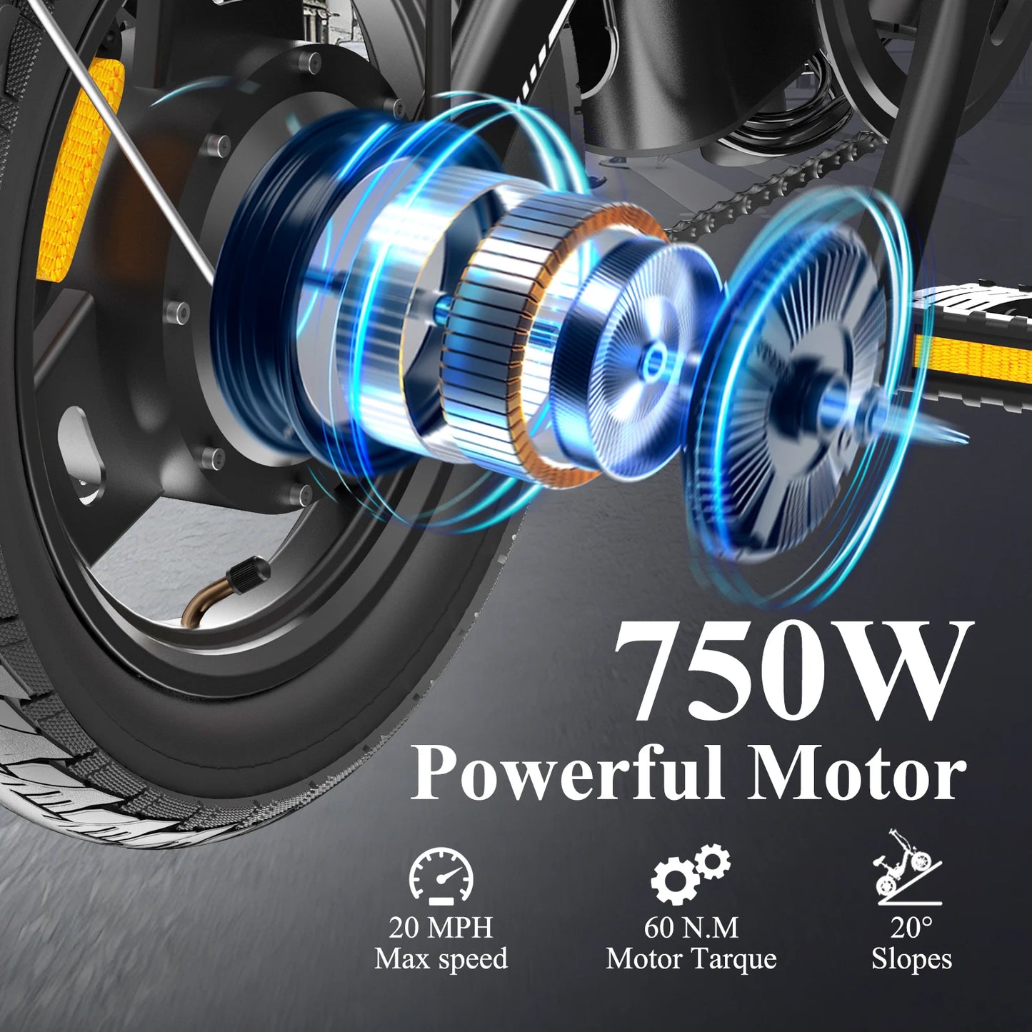T16Pro Foldable 750W Electric Bike